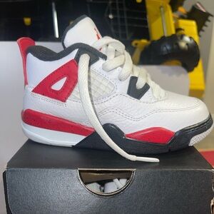 Kids White and Red Sneakers